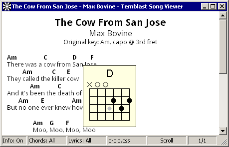 Screen shot of SongView